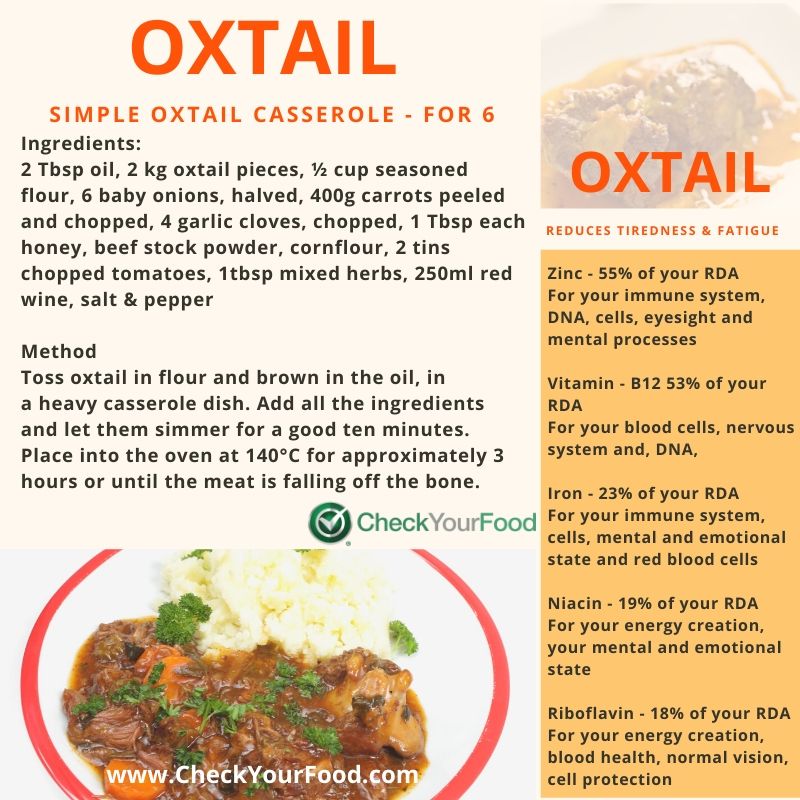 Health benefits of oxtail with recipe